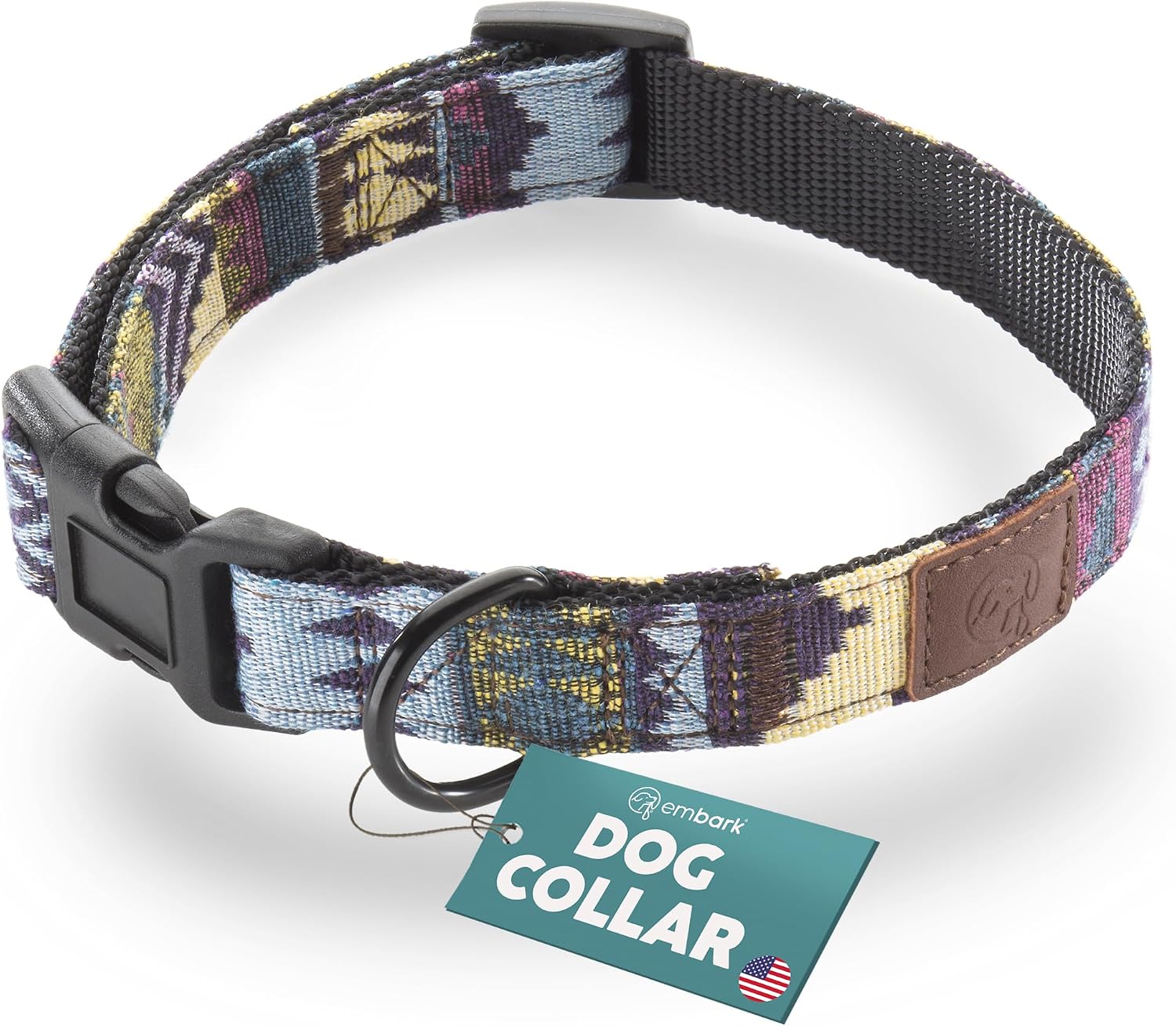 Embark Adventure Large Dog Collar – Stylish, Durable Nylon, Adjustable & Comfortable, Strong Buckle, Suitable for Large Breeds
