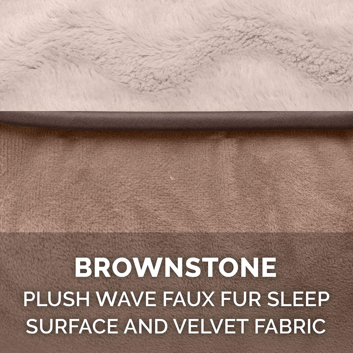 Furhaven Replacement Dog Bed Cover Perfect Comfort Plush & Velvet Waves Sofa-Style, Machine Washable - Brownstone, Large