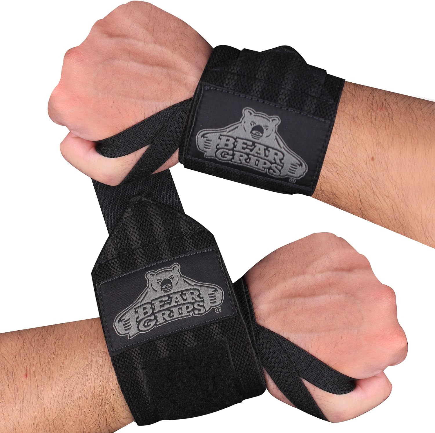 Bear Grips Wrist Wraps for Weightlifting | Weight Lifting Wrist Straps for Weightlifting | Extra Strength Gym Wrist Wraps | Two Wrist Wrap Per Pack | 12” & 18” | Lifting Wrist Wraps for Men & Women