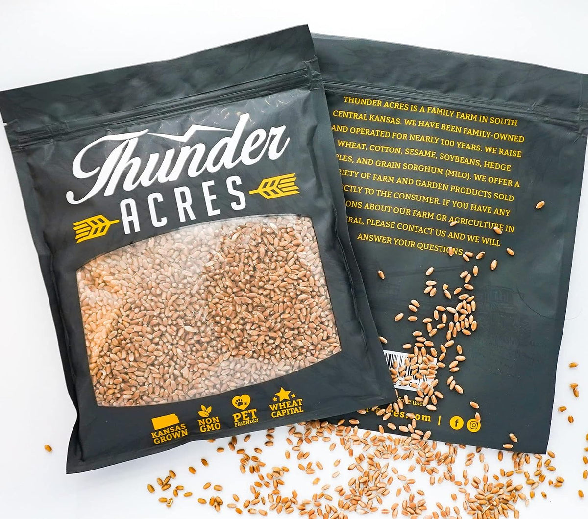 Non-GMO, Thunder Acres Premium Wheat Seed, Cat Grass Seed, Wheatgrass, Hard Red Winter Wheat (5 lbs.)
