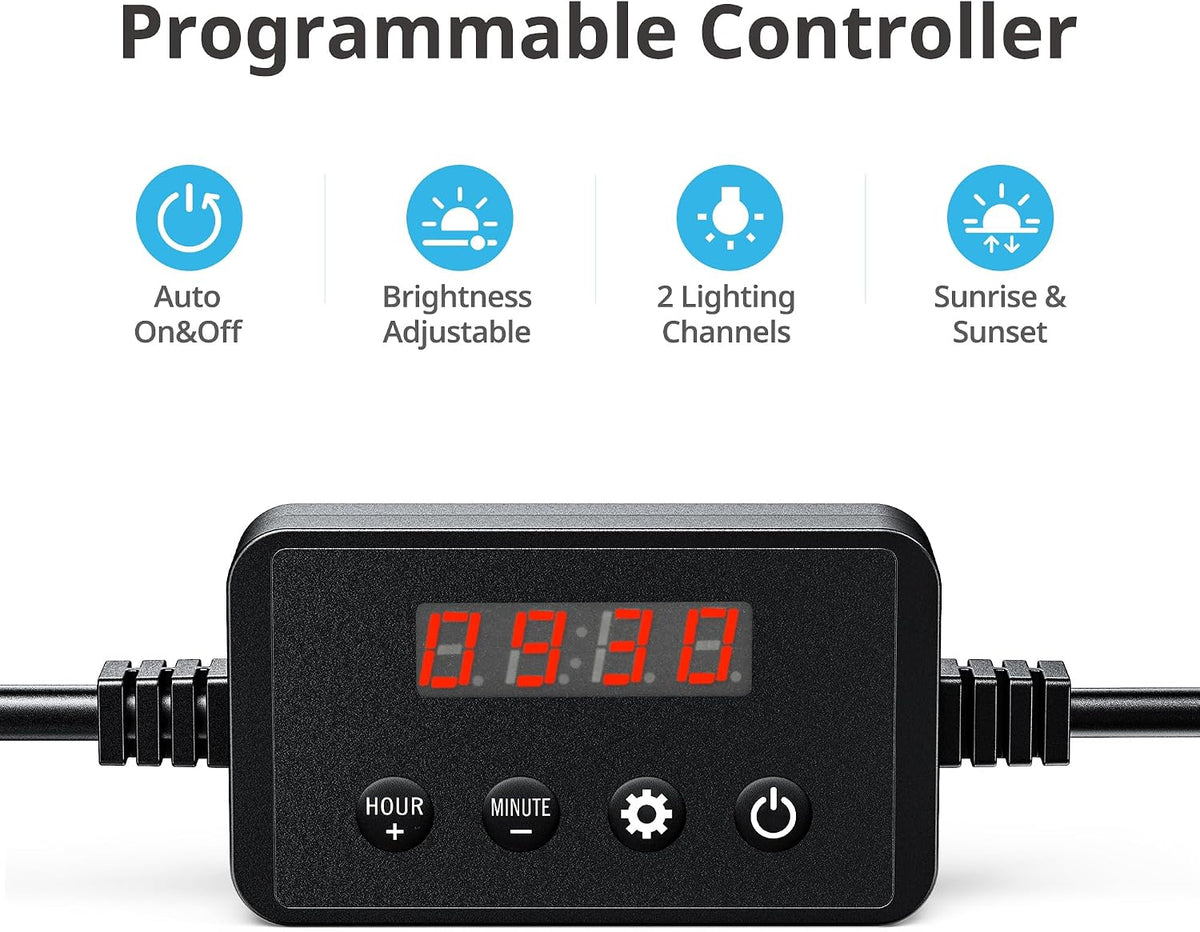 NICREW ClassicLED Plus LED Aquarium Light with Timer, 32 Watts, for 48 to 54 Inch Fish Tank Light, Daylight and Moonlight Cycle