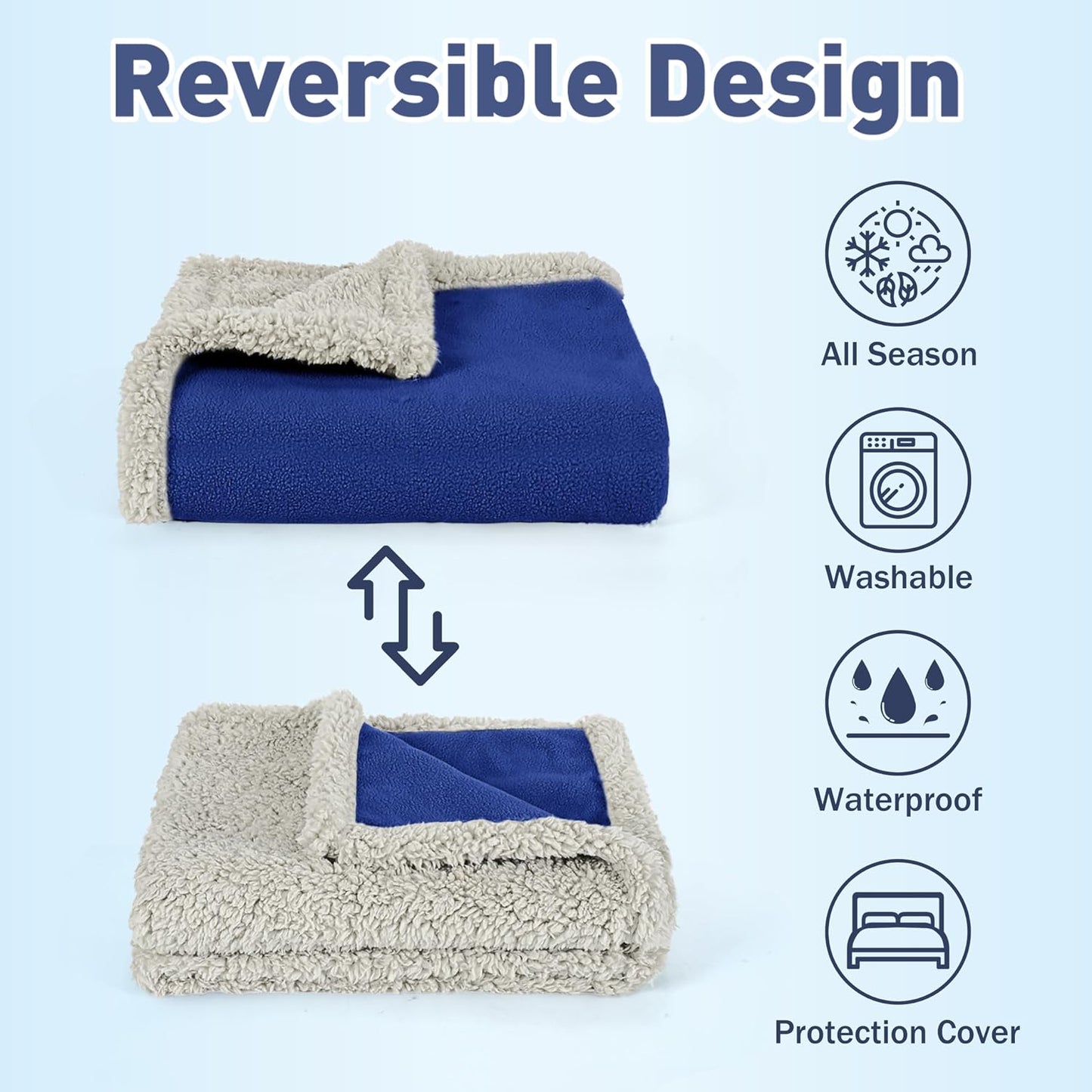Kritter Planet Waterproof Reversible Pet Blanket for Small Dogs | 30 x 50 Inch, Washable Pet Protector for Sofa, Couch, Crates and Car Seats, Guards Against Fur, Dirt and Everyday Spills