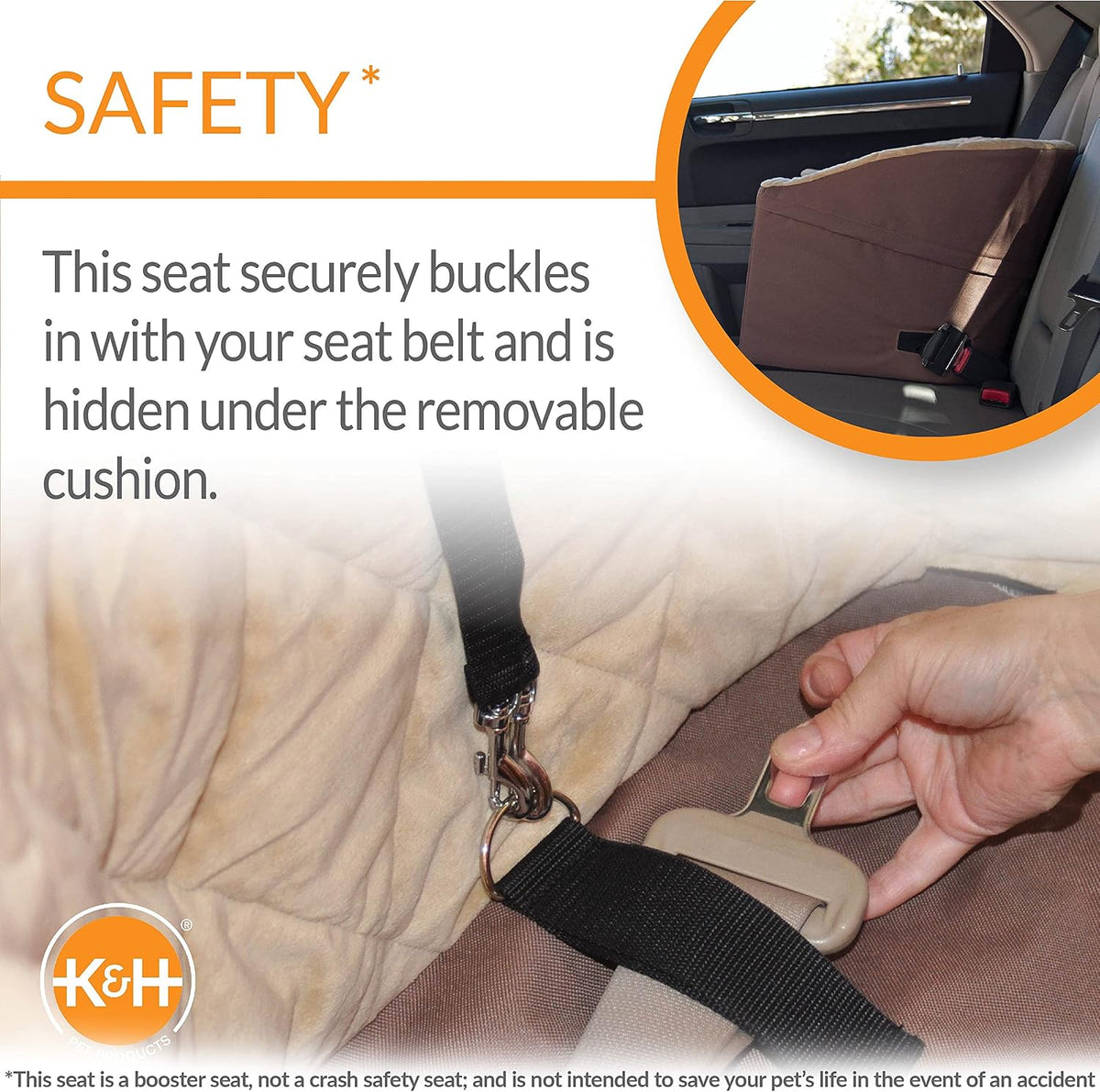 K&H Pet Products Bucket Booster Dog Car Seat Large Tan 14.5" x 24"