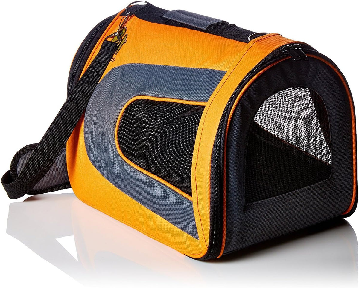 Pet Magasin Soft-Sided Pet Travel Carrier - [Airline Tsa Approved] - Portable Traveling Kennel for, Cats, Small Dogs & Puppies (Large, Orange), Large (18'' x 11'' x 10'') (OrangeCarrier001)