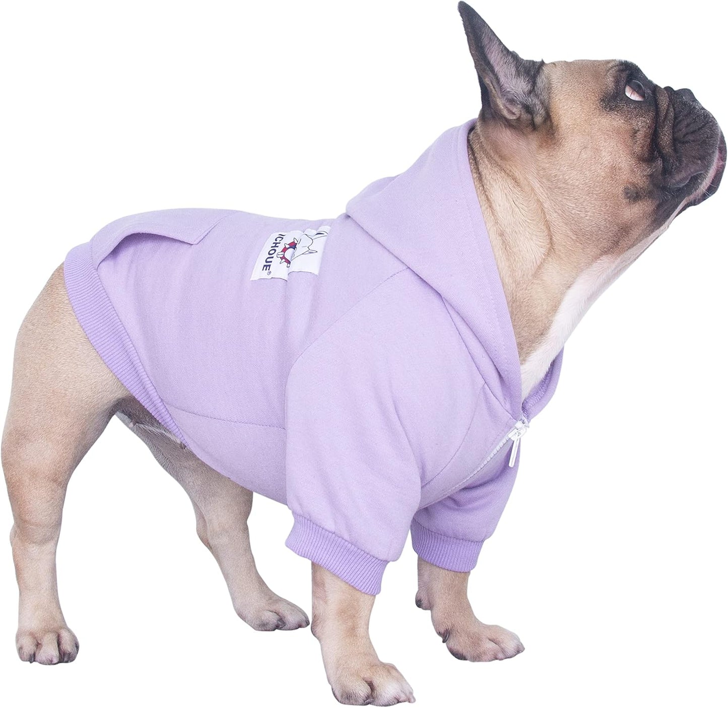 iChoue Pet Clothes Dog Hoodie Hooded Full-Zip Sweatshirt