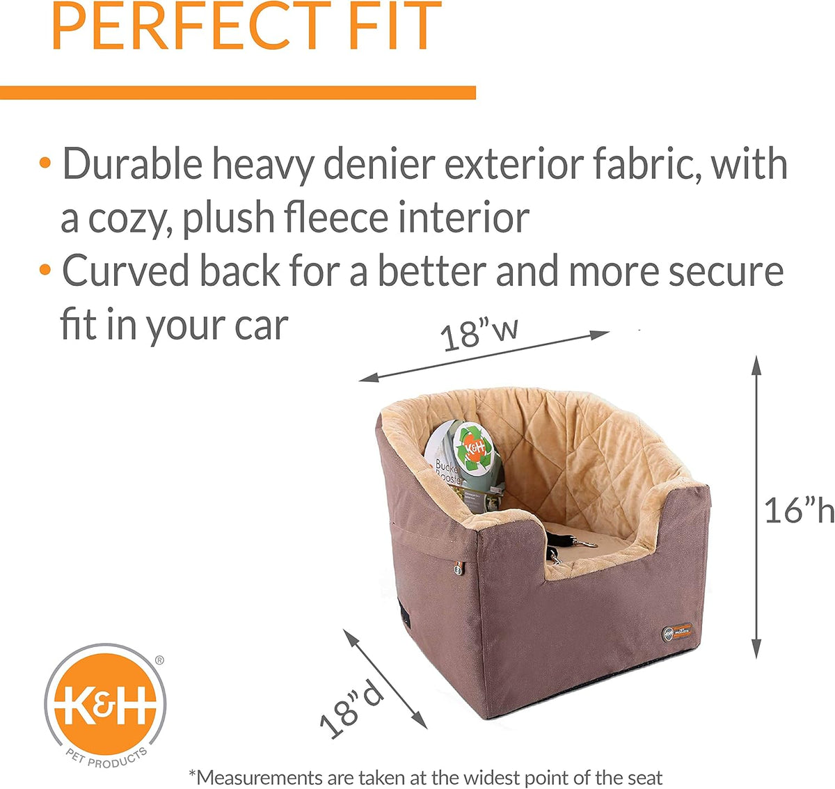 K&H Pet Products Bucket Booster Dog Car Seat, Sturdy Cat or Dog Booster Seats - Small Tan/Tan