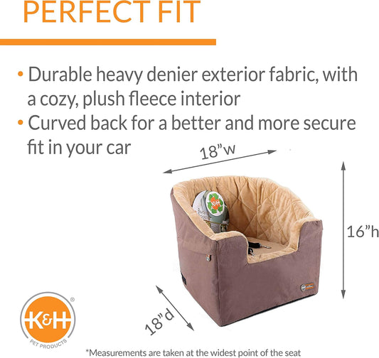 K&H Pet Products Bucket Booster Dog Car Seat, Sturdy Cat or Dog Booster Seats - Small Tan/Tan