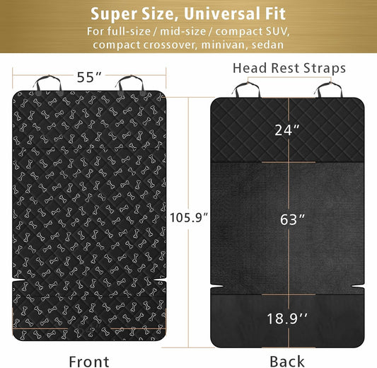 F-color SUV Cargo Liner for Dogs, Water Resistant Pet Cargo Cover Dog Seat Cover Mat for SUVs Sedans Vans with Bumper Flap Protector, Non-Slip, Large Size Universal Fit, Bone