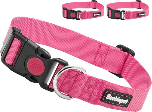 beebiepet 2 Packs Classic Dog Collar with Quick Release Buckle Adjustable Dog Collars for Small Medium Large Dogs