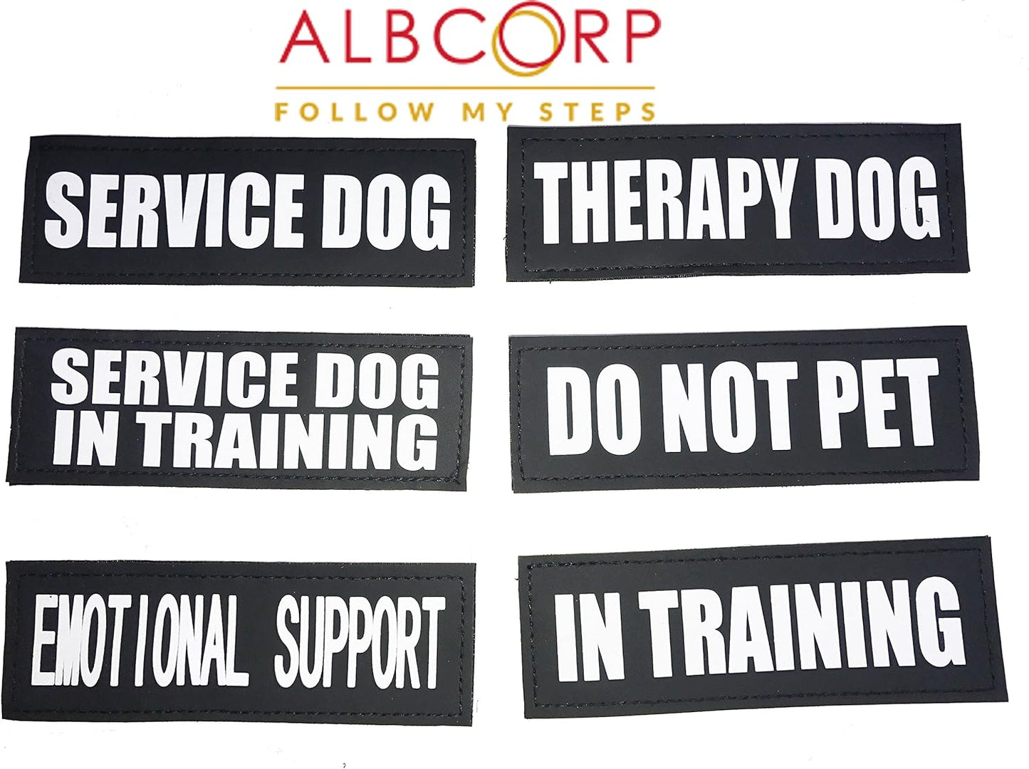 Albcorp Reflective in Training Patches with Hook Backing for Service Animal Vests/Harnesses Small (4.6 X 1) Inch
