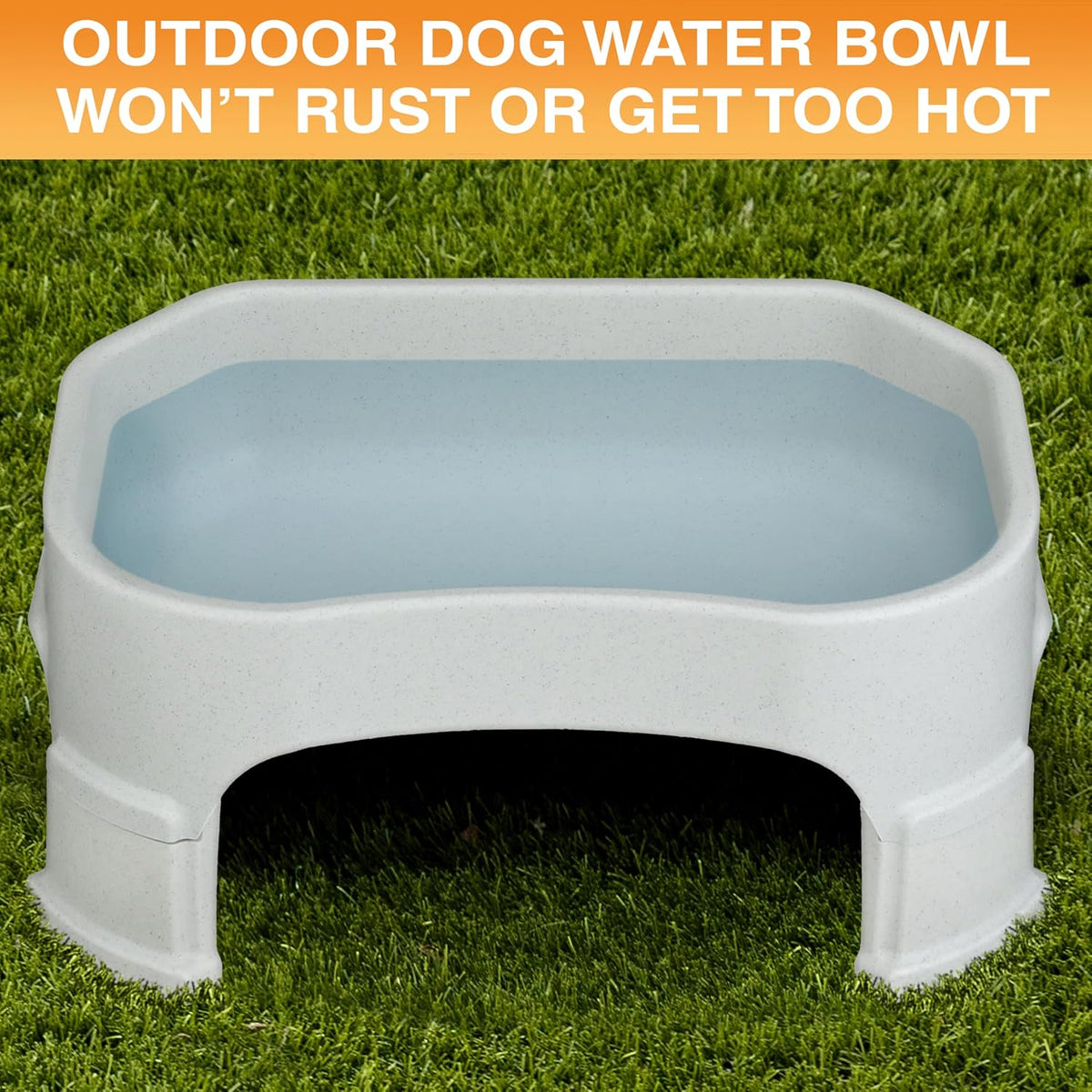 Neater Pet Brands Extra Large Water Bowl for Dogs, Elevated Outdoor Dog Water Bowl (1.25 Gallon XL Capacity), Big Trough Style Food Dish for Indoors or Outside, No Spill Large Dog Bowls, Vanilla Bean