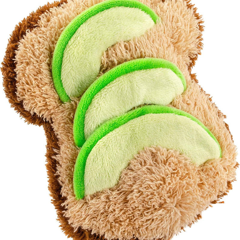 Giftable World Pet 7 Inches Plush Pet Toy Avocado Toast with Squeaker and Crinkle