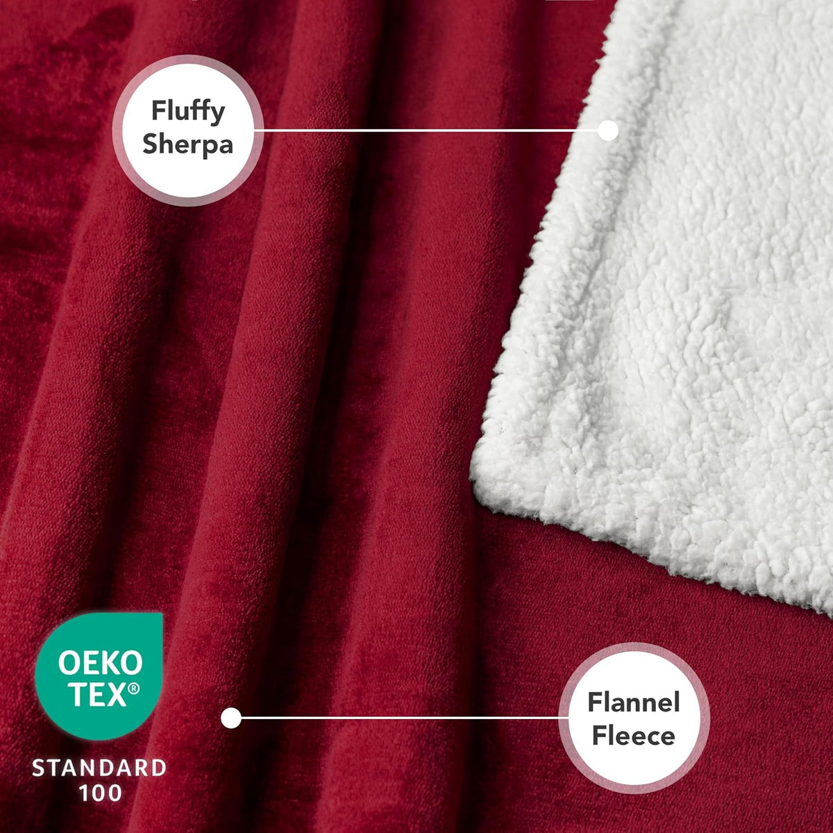 PetAmi Dog Blanket for Small Medium Dogs Cats Puppies Kittens, Soft Sherpa Fleece Pet Blanket Throw, Reversible Plush Couch Cover Protector for Crate Carrier Chair, Machine Washable, 40x29, Dark Red