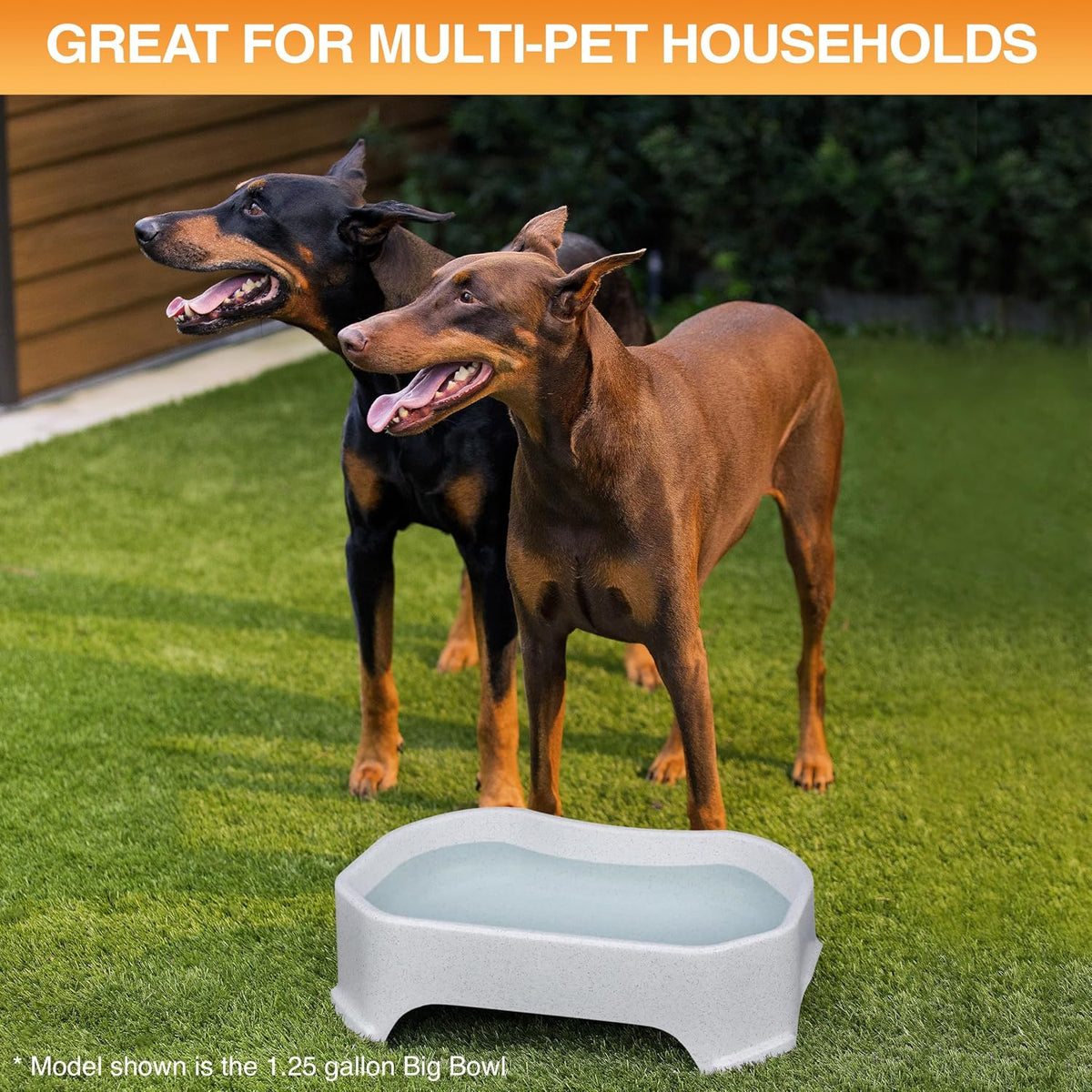 Neater Pet Brands Extra Large Water Bowl for Dogs, Outdoor Dog Water Bowl (2.25 Gallon XL Capacity), Big Trough Style Food Dish for Indoors or Outside, No Spill Large Dog Bowls, Vanilla Bean