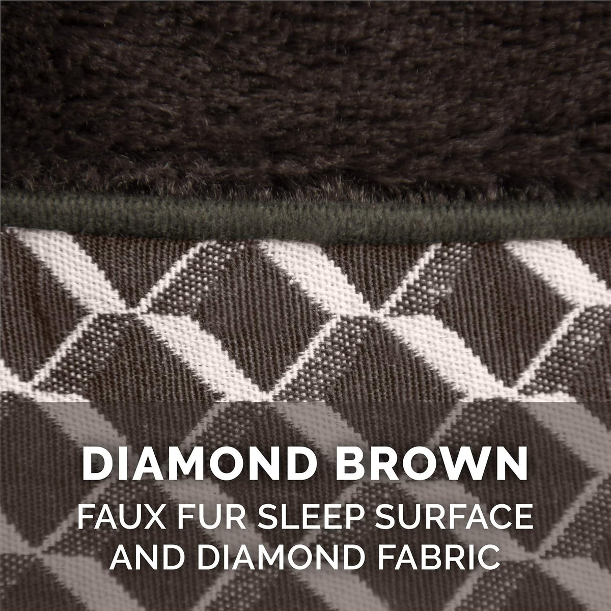 Furhaven Replacement Dog Bed Cover Comfy Couch Plush & Décor Sofa-Style, Machine Washable - Diamond Brown, Jumbo Plus (XX-Large)