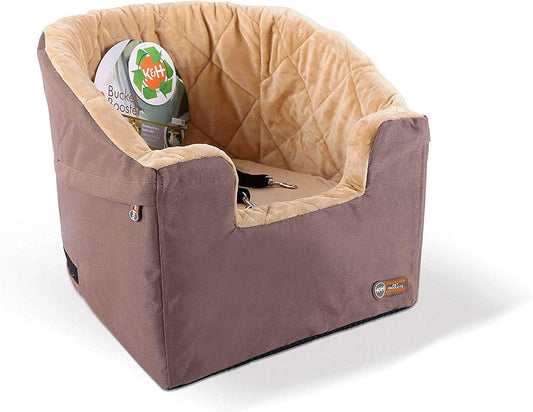 K&H Pet Products Bucket Booster Dog Car Seat, Sturdy Cat or Dog Booster Seats - Small Tan/Tan