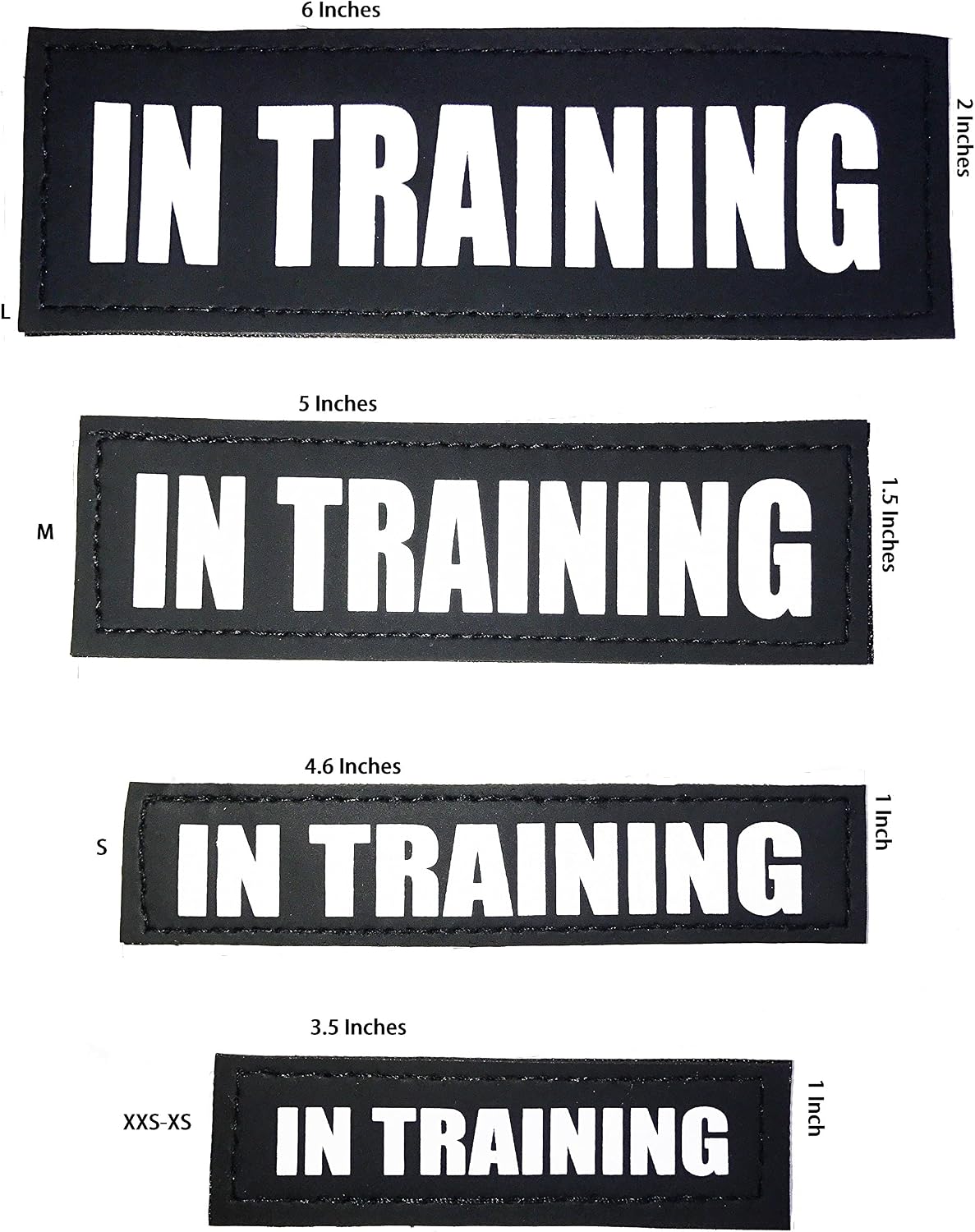 Albcorp Reflective in Training Patches with Hook Backing for Service Animal Vests/Harnesses Small (4.6 X 1) Inch