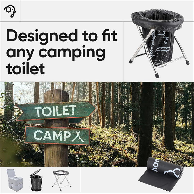 Green Elephant Portable Waste Bags – Camping Potty Liners, Biodegradable Sanitary Bags for 5 Gallon Bucket, Outdoor Use, 15 Count, 8 Gal (1 Pack)