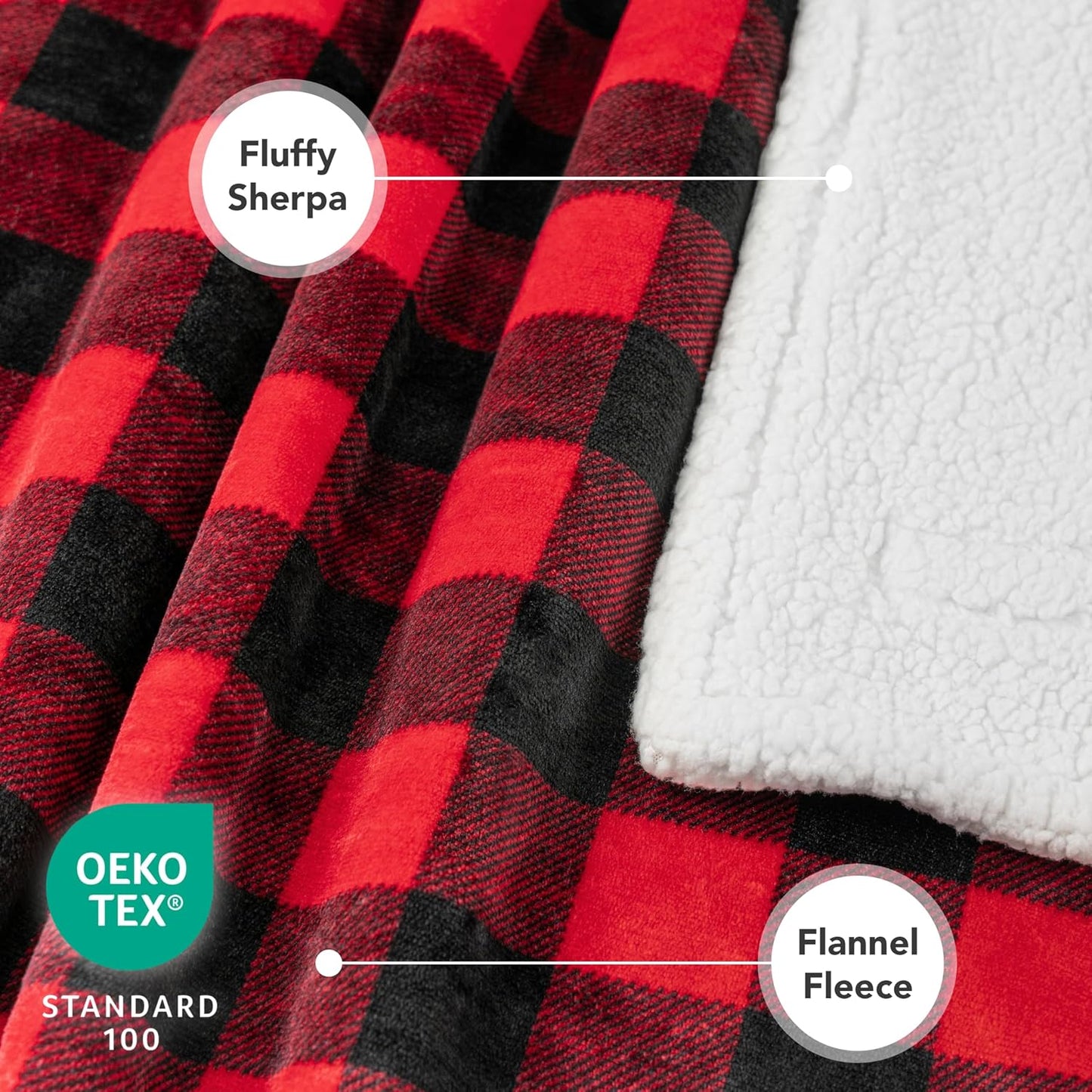 PetAmi Waterproof Dog Blanket for Couch, Extra Large 80x60, Pee Proof Sherpa Fleece Reversible Pet Throw, Furniture Protector for Bed Sofa Crate Kennel, Soft Washable Cover for Dog Cat, Plaid Red