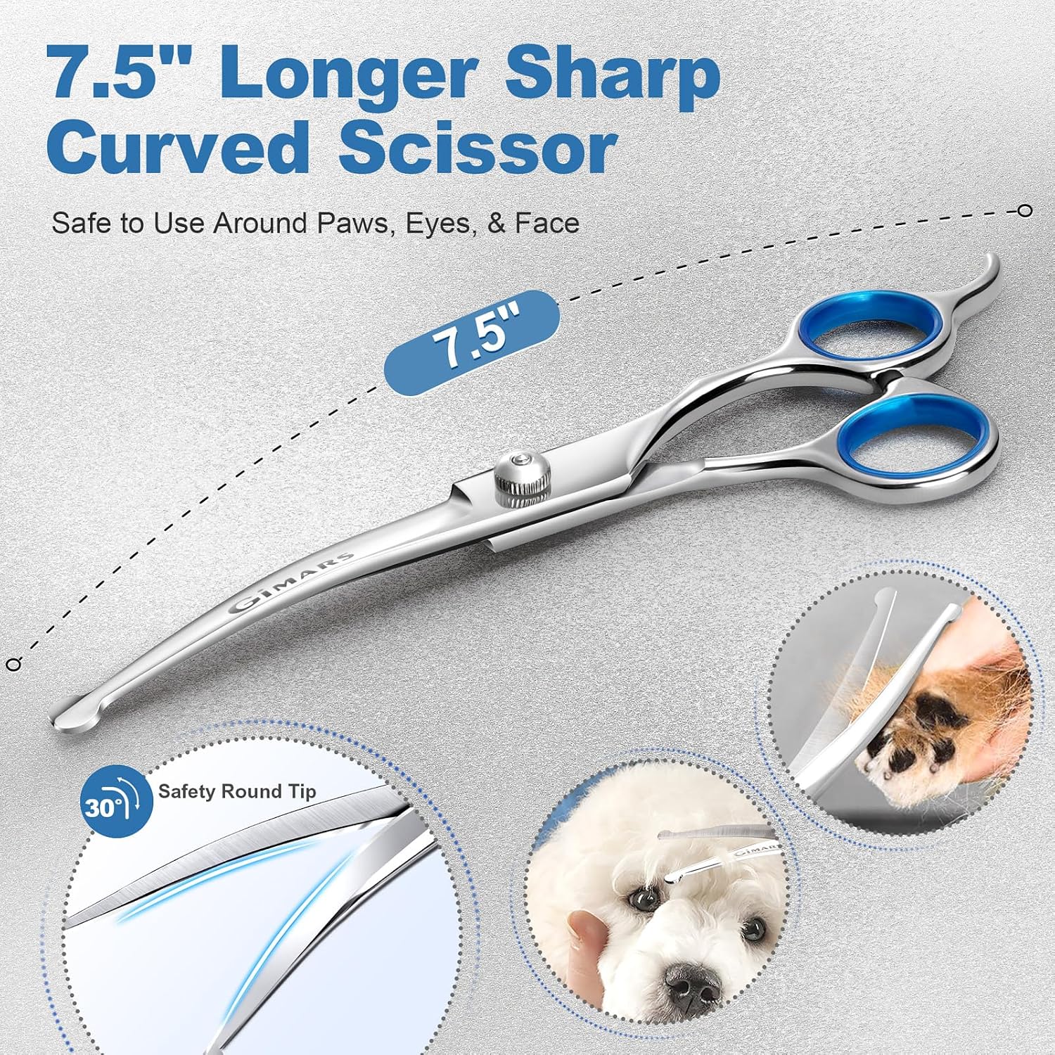 Titanium Coated Professional 6-in-1 Stainless Steel Dog Grooming Scissors Set with Safety Round Tip - Heavy Duty Grooming Tool for Dogs, Cats, and More