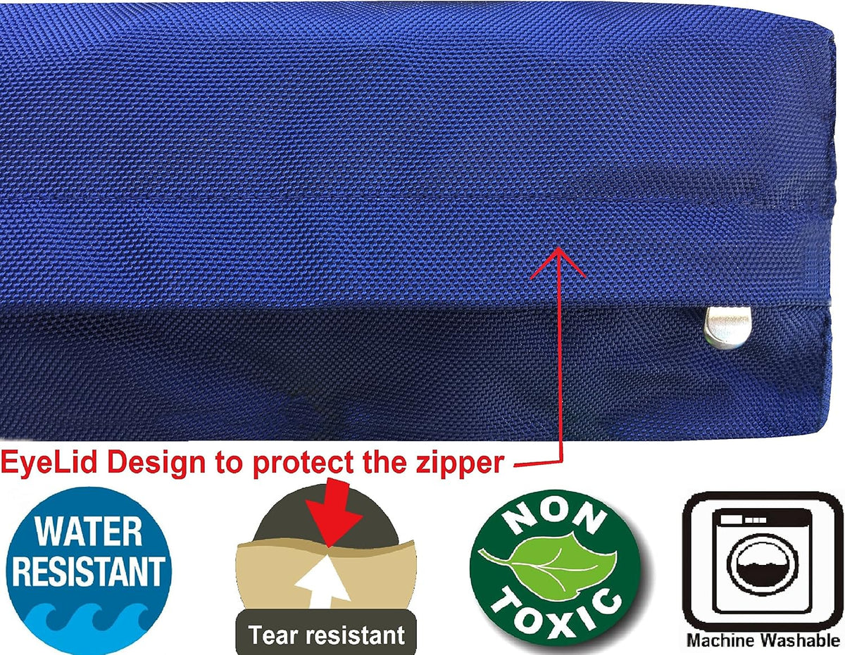 Dogbed4less Medium Large Orthopedic Dog Bed with Memory Foam for Pet, Waterproof Liner with Strong Nylon Blue External Cover, 37X27X4 Inches