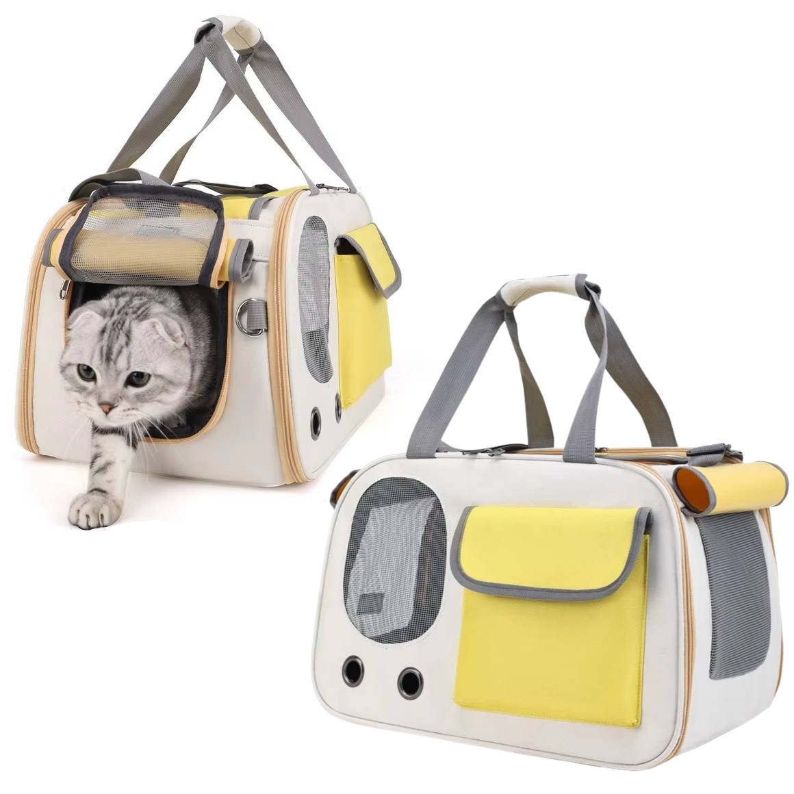 Airline Approved Pet Carrier for Cats and Small Dogs – Comfortable, Spacious, and Breathable Design with Adjustable Shoulder Strap