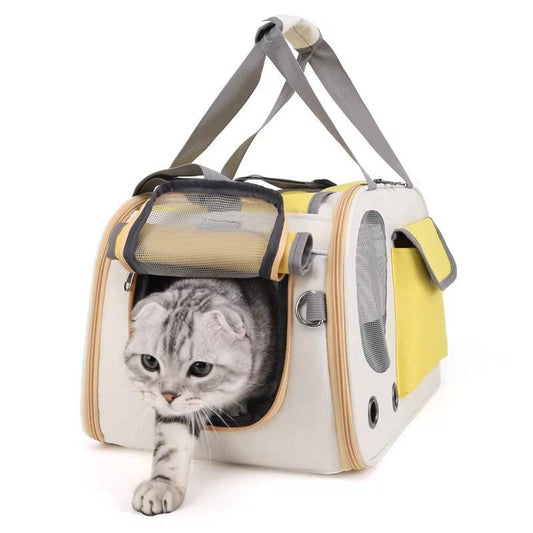 Airline Approved Pet Carrier for Cats and Small Dogs – Comfortable, Spacious, and Breathable Design with Adjustable Shoulder Strap