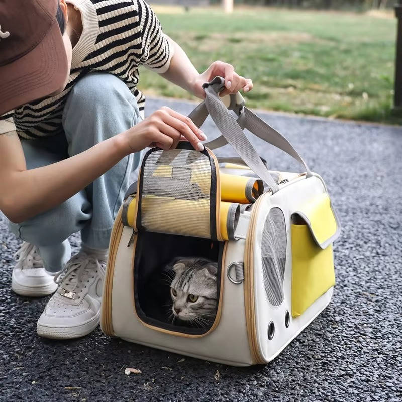 Airline Approved Pet Carrier for Cats and Small Dogs – Comfortable, Spacious, and Breathable Design with Adjustable Shoulder Strap