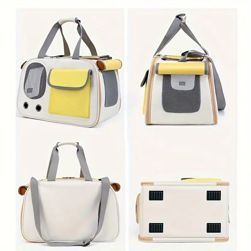 Airline Approved Pet Carrier for Cats and Small Dogs – Comfortable, Spacious, and Breathable Design with Adjustable Shoulder Strap
