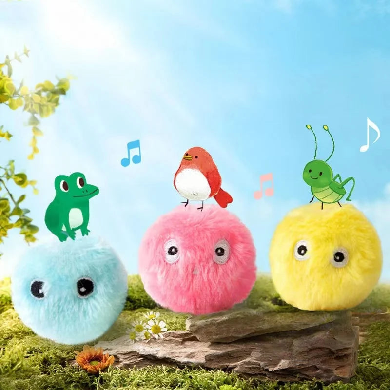 1/3Pcs Interactive Ball Smart Cat Dog Toys Plush Electric Catnip Training Toy Kitten Touch Sounding Pet Product Squeak Toy Ball