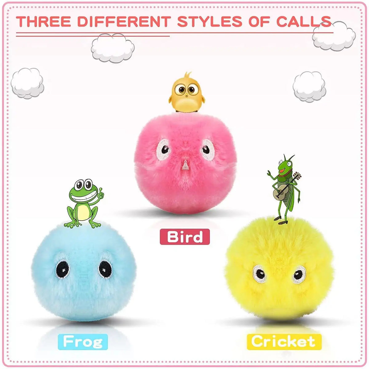 1/3Pcs Interactive Ball Smart Cat Dog Toys Plush Electric Catnip Training Toy Kitten Touch Sounding Pet Product Squeak Toy Ball