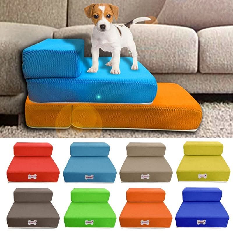 Luxora 2-Step Dog Stairs for Bed – Anti-Slip, Removable Pet Steps for Small Dogs & Cats