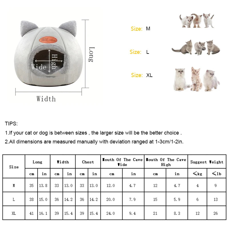 New Deep Sleep Comfort In Winter Cat Bed Iittle Mat Basket Small Dog House Products Pets Tent Cozy Cave Nest Indoor Cama Gato
