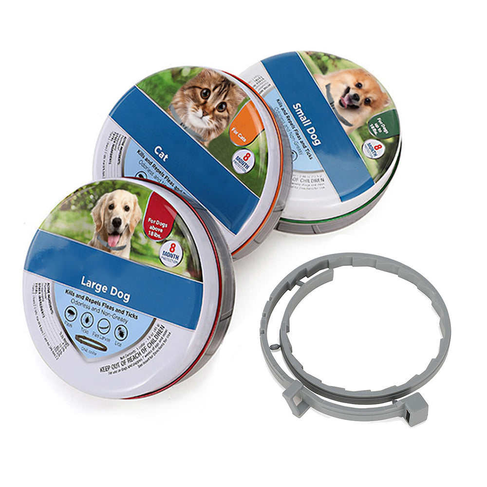 Flea collar for pets, dogs and cats, to deworm and prevent fleas