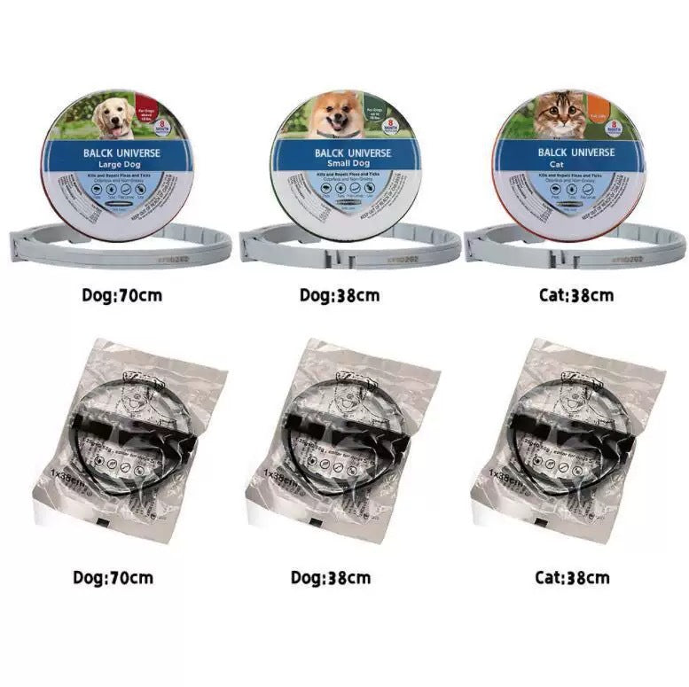 Flea collar for pets, dogs and cats, to deworm and prevent fleas