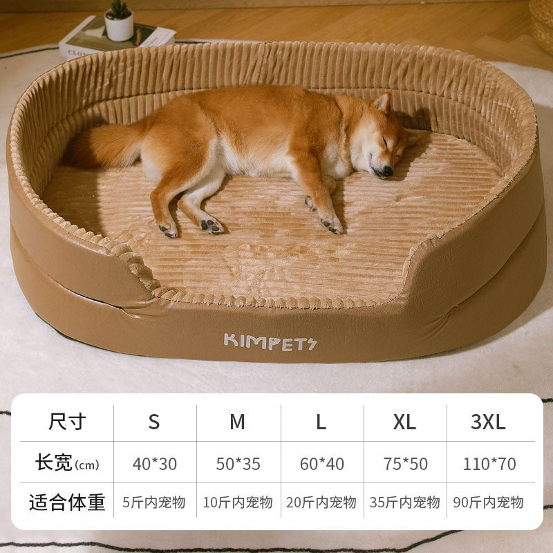 Autumn and Winter Dog Kennel, Warm and Thickeneded Dog Bed, Runway Nest, Double-Sided Mat, Cat Bed, Cat Nest, Universal Pet Supplies for All Seasons