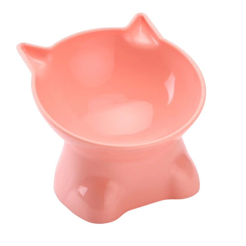 Cute cat bowl tilted high-legged cat bowl cat eating bowl cat food bowl black water bowl cat food bowl dog bowl