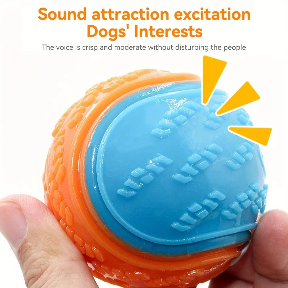 Dog Chew Ball Toy Drinding Teeth Bite-resistant Silicone Ball Puppy Toy Squeaky Teeth Cleaning Training Dog Toy Supplies
