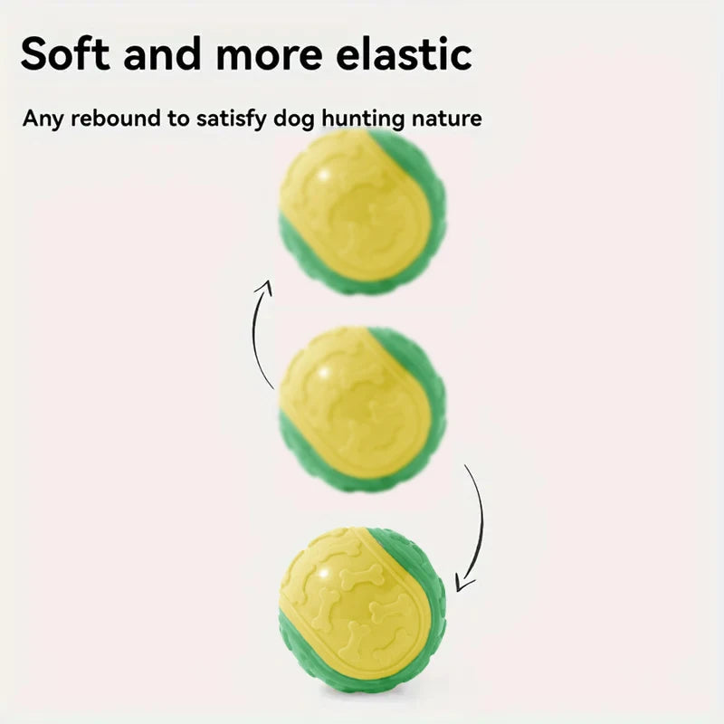 Dog Chew Ball Toy Drinding Teeth Bite-resistant Silicone Ball Puppy Toy Squeaky Teeth Cleaning Training Dog Toy Supplies