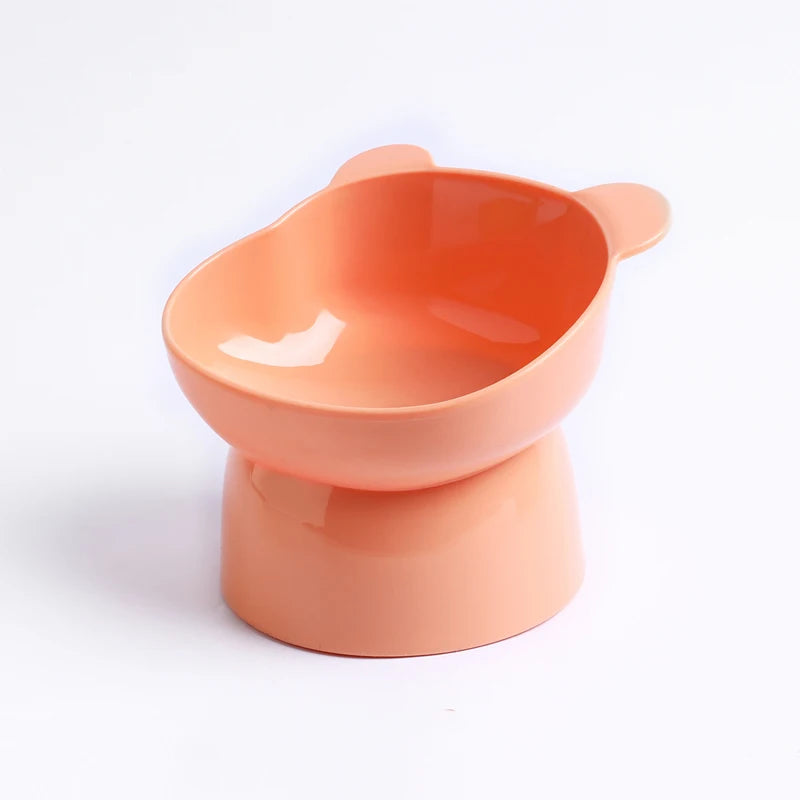 New design cat bowl anti-tip feeding and drinking bowl Nordic style square mouth double-ear high-leg cat bowl pet supplies