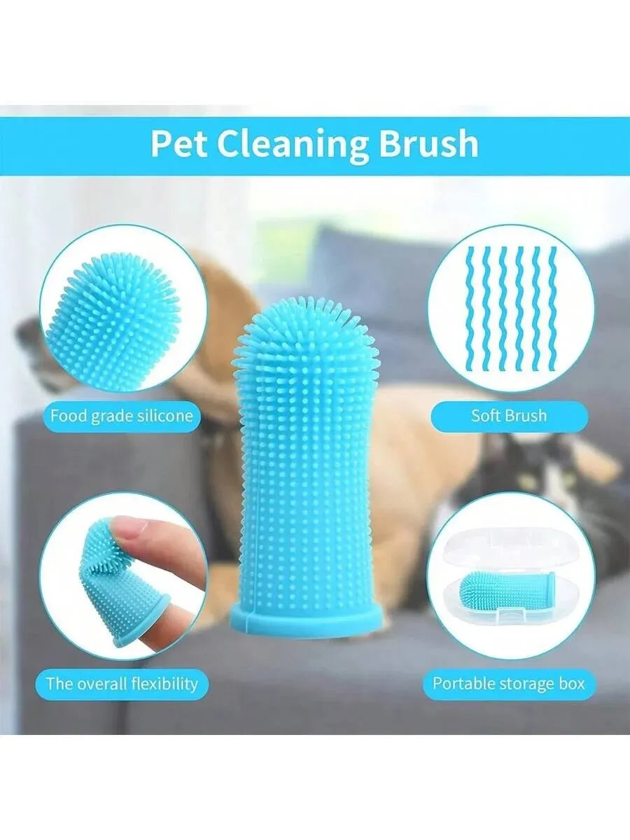 Dog Super Soft pet Finger Toothbrush Teeth Cleaning Breath Care Nontoxic Silicone Tooth Brush Cat dog toothbrush pet products