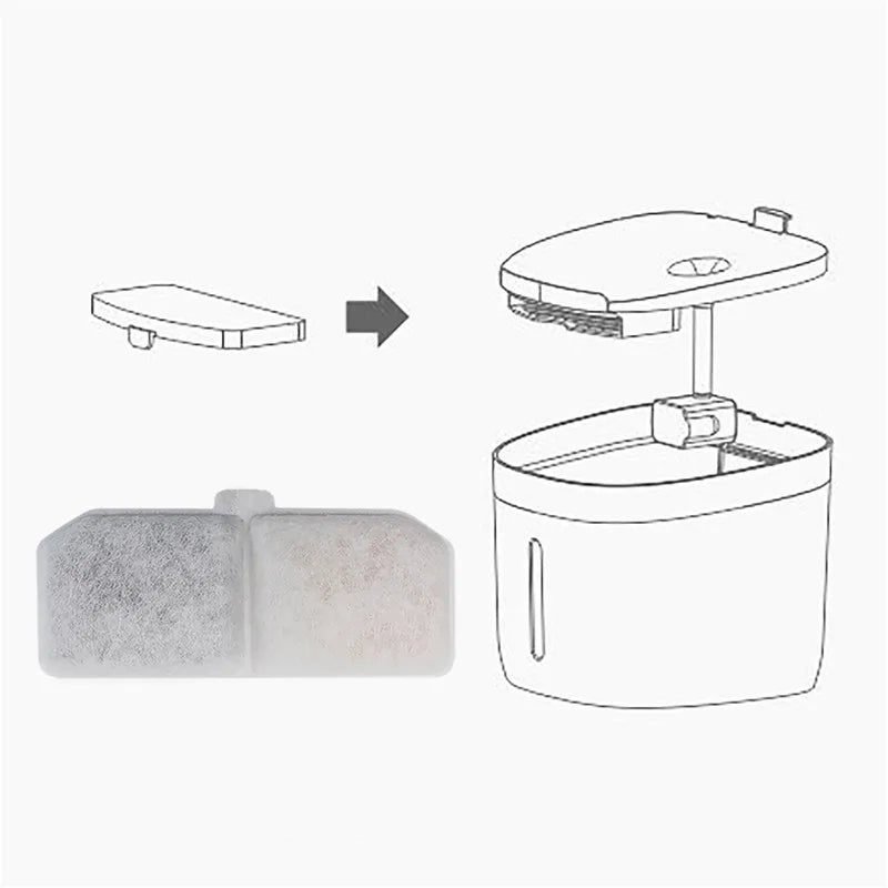 Replacement Filters Cat Water Fountain Filters Element for Stainless Steel Cat Water Fountain Activated Carbon Sponges Filters