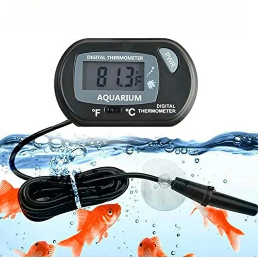 2/4pcs Fish Tank Thermometer with Suction Cup Temperature Sensor LCD Digital Aquarium Water Temp Detector Aquatic Tool