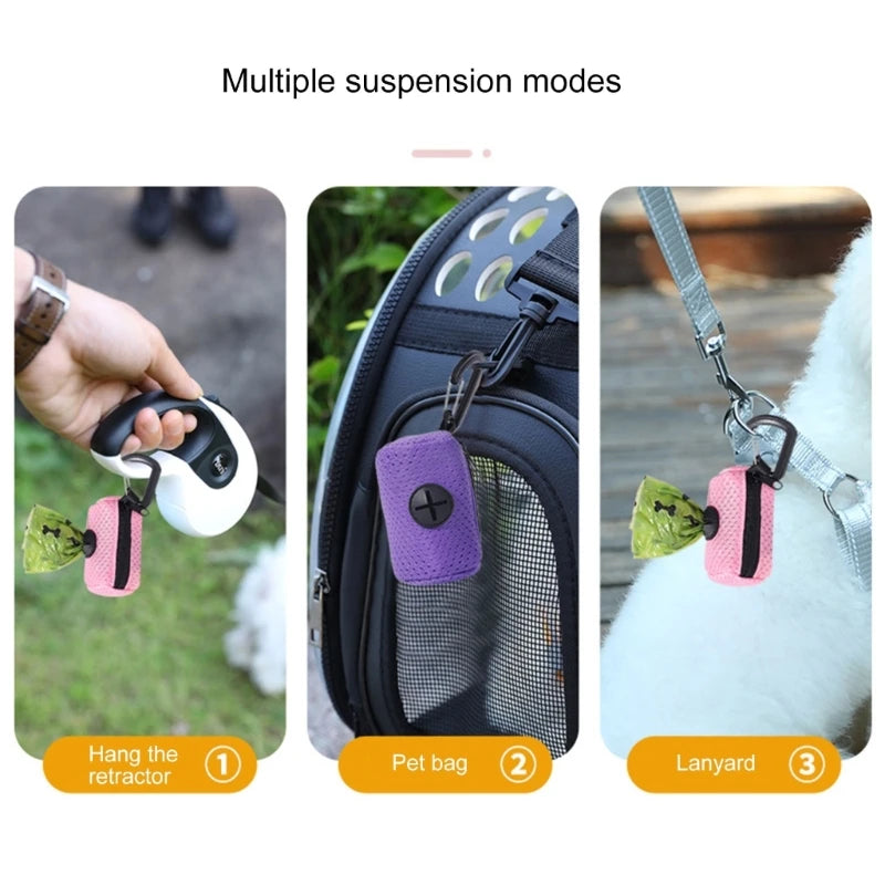 Dog Poop Bag Dispenser Hangingable Dog Poop Bag Holder Poo Bags Dispenser for Dogs Walking Garbage Bags Dispensers Pet Supplies