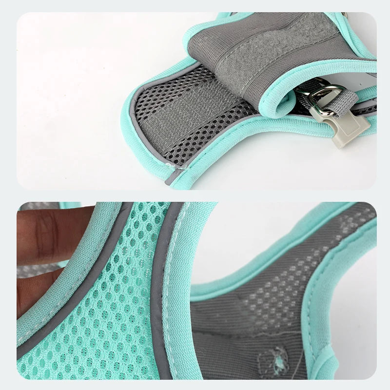 Cat Dog Harness Vest Chest Rope Set Reflective Breathable Adjustable Pet Harness for Small Medium Dogs Outdoor Walking