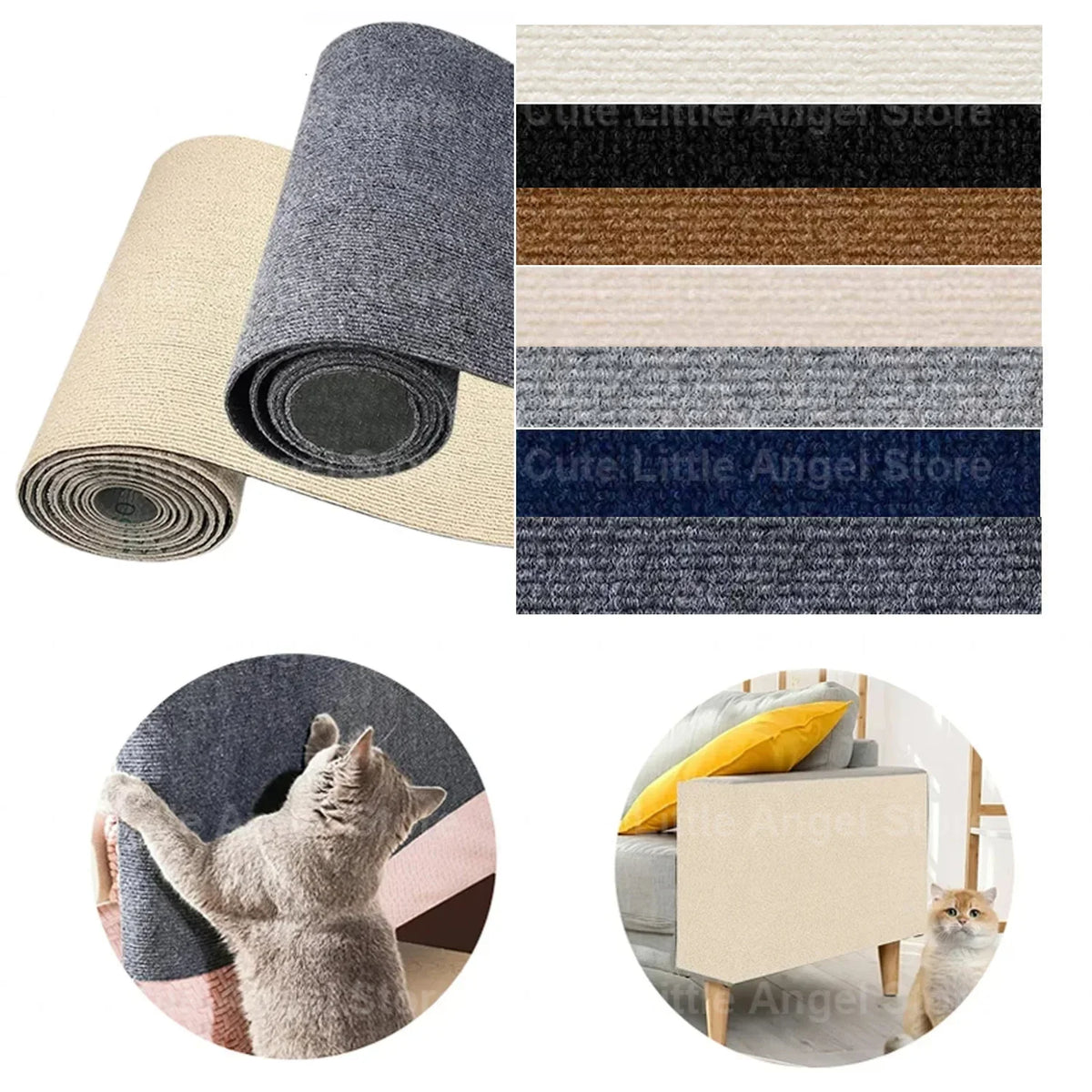 Anti Cat Scratch Sofa Cat Crawling Mat Sofa Protection Grinding Climbing Frame Self-adhesive Carpet Cats Scratch Board Cat Toys