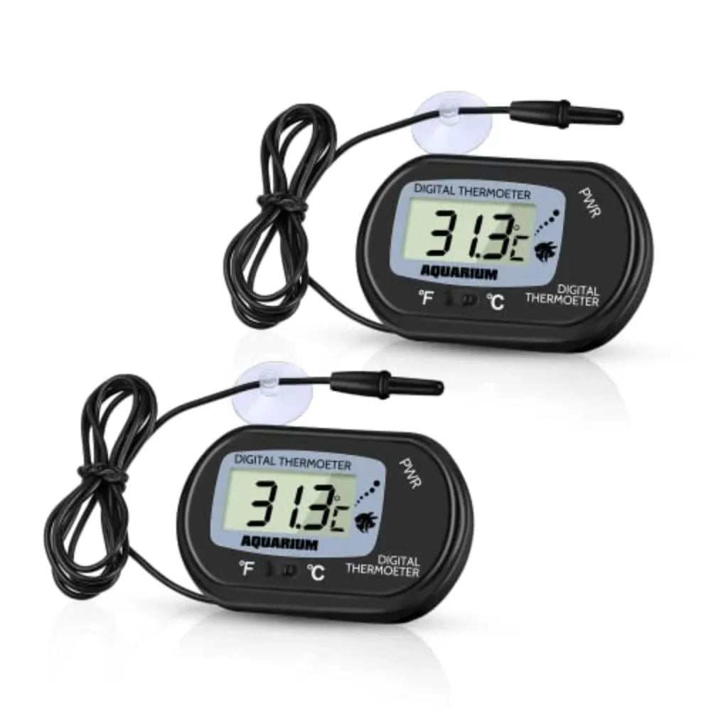 2/4pcs Fish Tank Thermometer with Suction Cup Temperature Sensor LCD Digital Aquarium Water Temp Detector Aquatic Tool