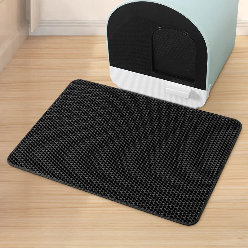 Extra Large Cat Litter Mat Heavy Duty Waterproof 2 Layer Non Slip Washable Pet Floor Protector Litter Box Sand Stopper