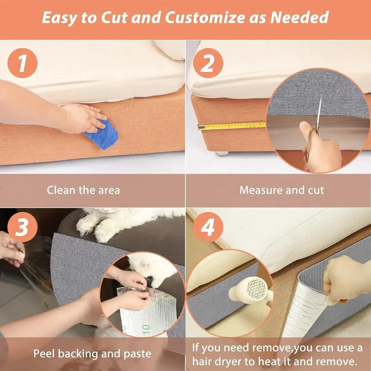 Anti Cat Scratch Sofa Cat Crawling Mat Sofa Protection Grinding Climbing Frame Self-adhesive Carpet Cats Scratch Board Cat Toys