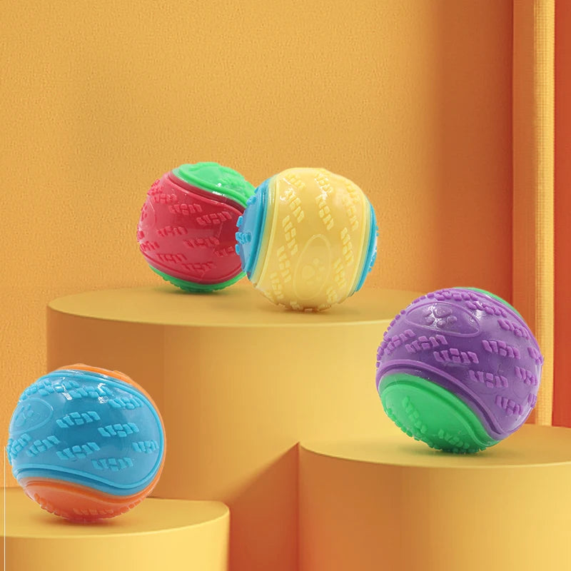 Dog Chew Ball Toy Drinding Teeth Bite-resistant Silicone Ball Puppy Toy Squeaky Teeth Cleaning Training Dog Toy Supplies